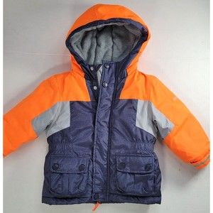 Oshkosh Puffer Jacket Coat 18 M Toddler Hooded Winter Warm Baby Blue Orange Snow